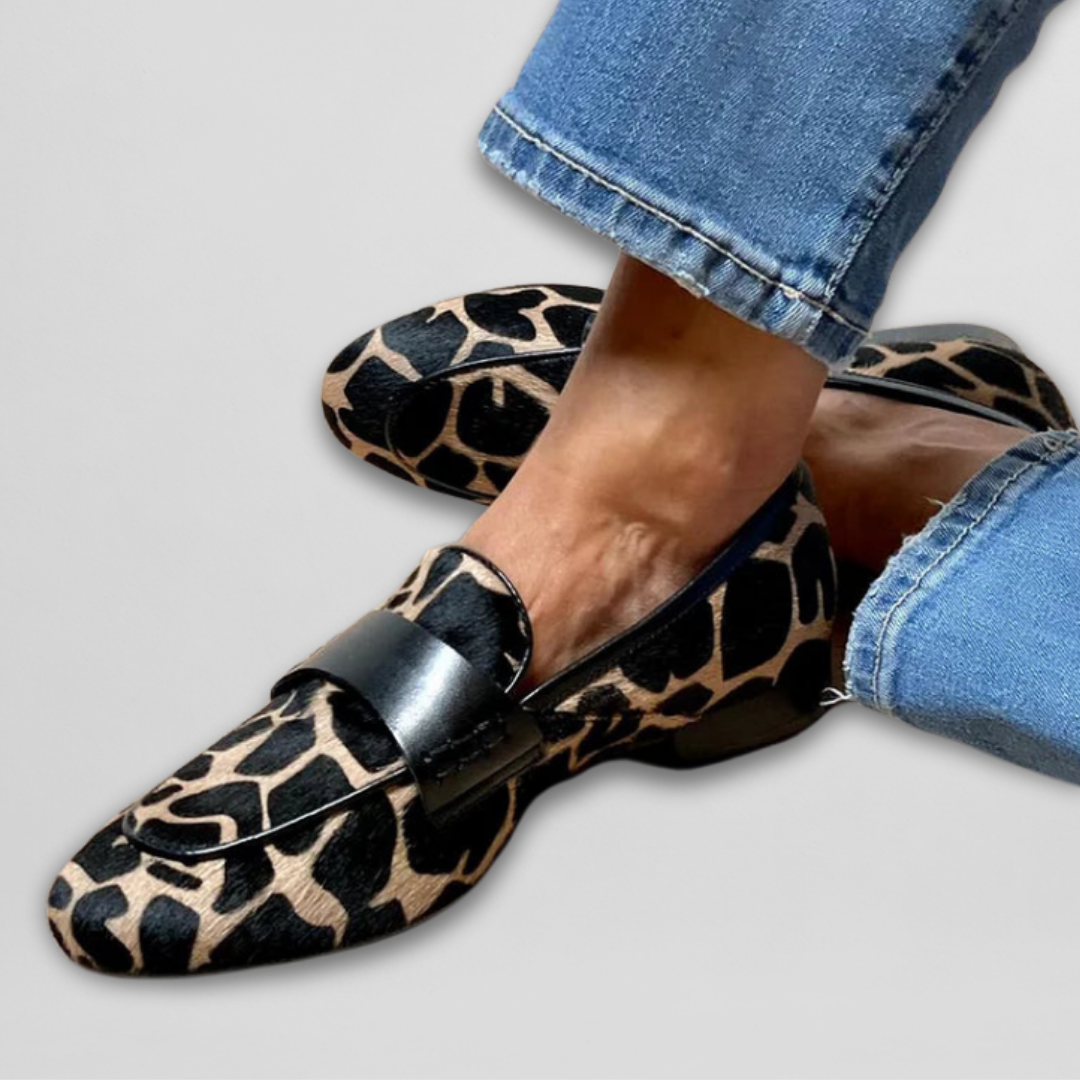 Nina - Loafers med djurmönster
