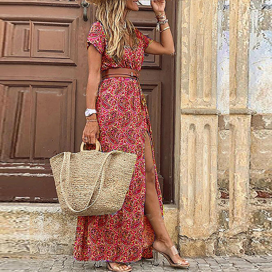 Liora | Maxiklänning i Ibiza i hippiestil + GRATIS bälte