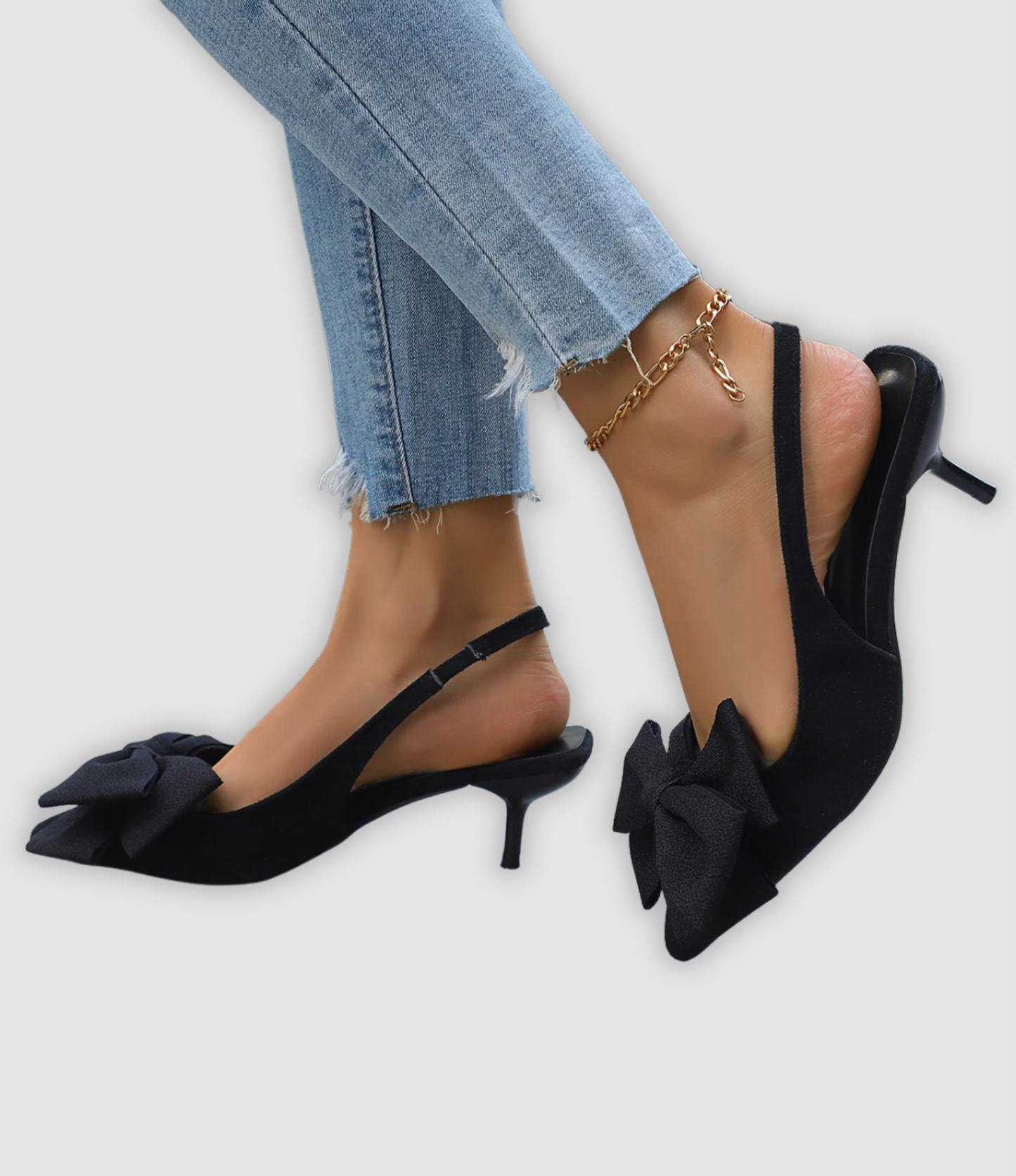 Nira - Eleganta stilettsandaler med Schleife