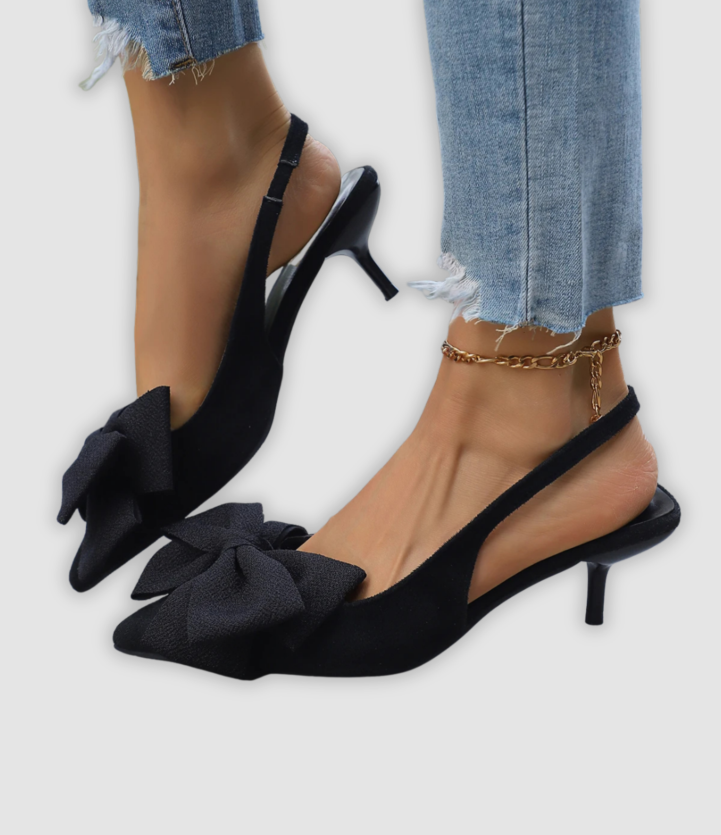 Nira - Eleganta stilettsandaler med Schleife