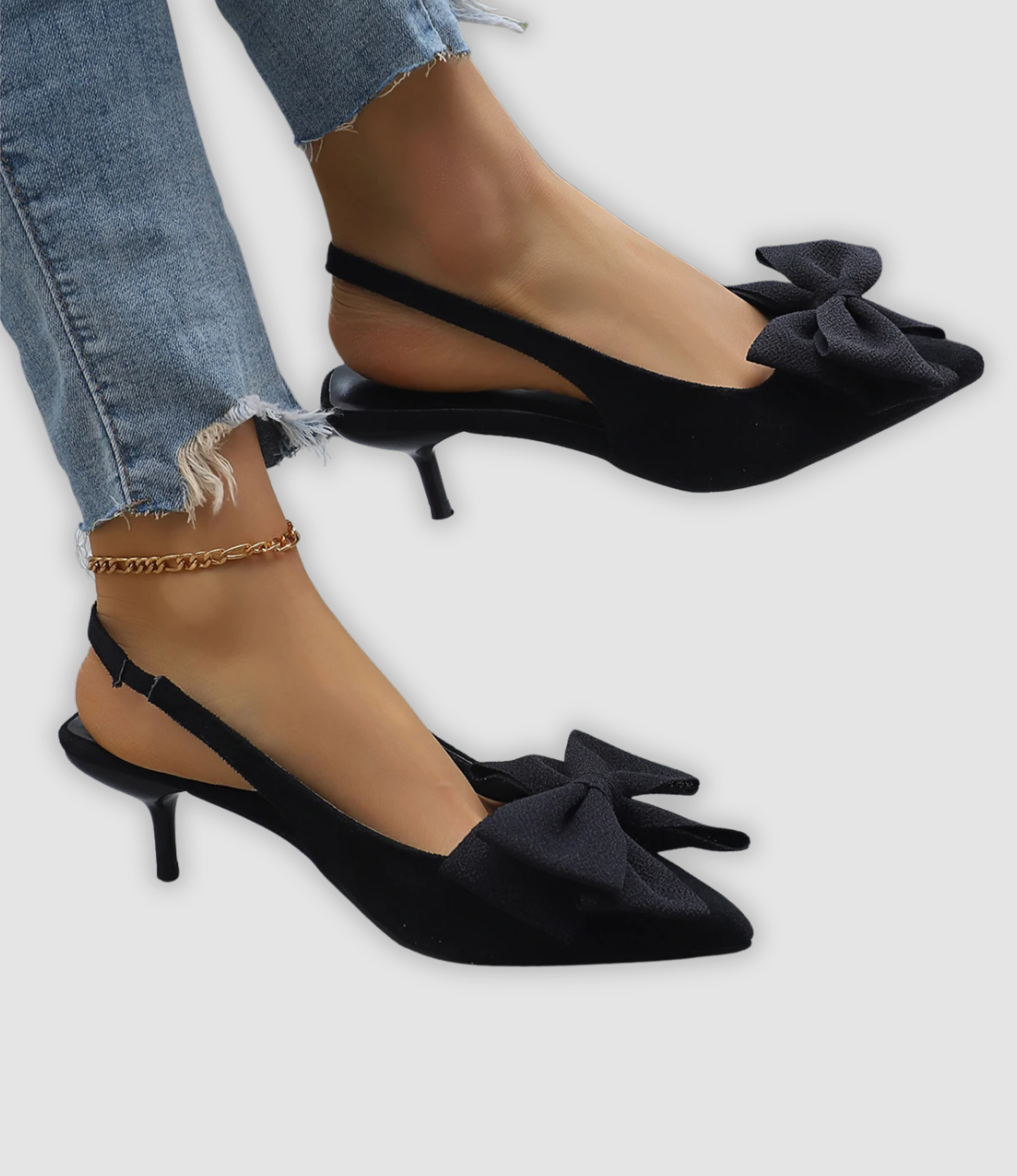 Nira - Eleganta stilettsandaler med Schleife