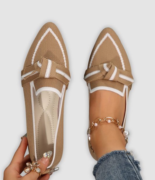 Evelina - Bequeme Mesh Loafers med Schleife