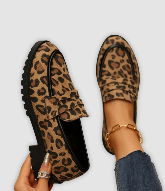 Brianna - Modern platåsneaker med leopardmönster