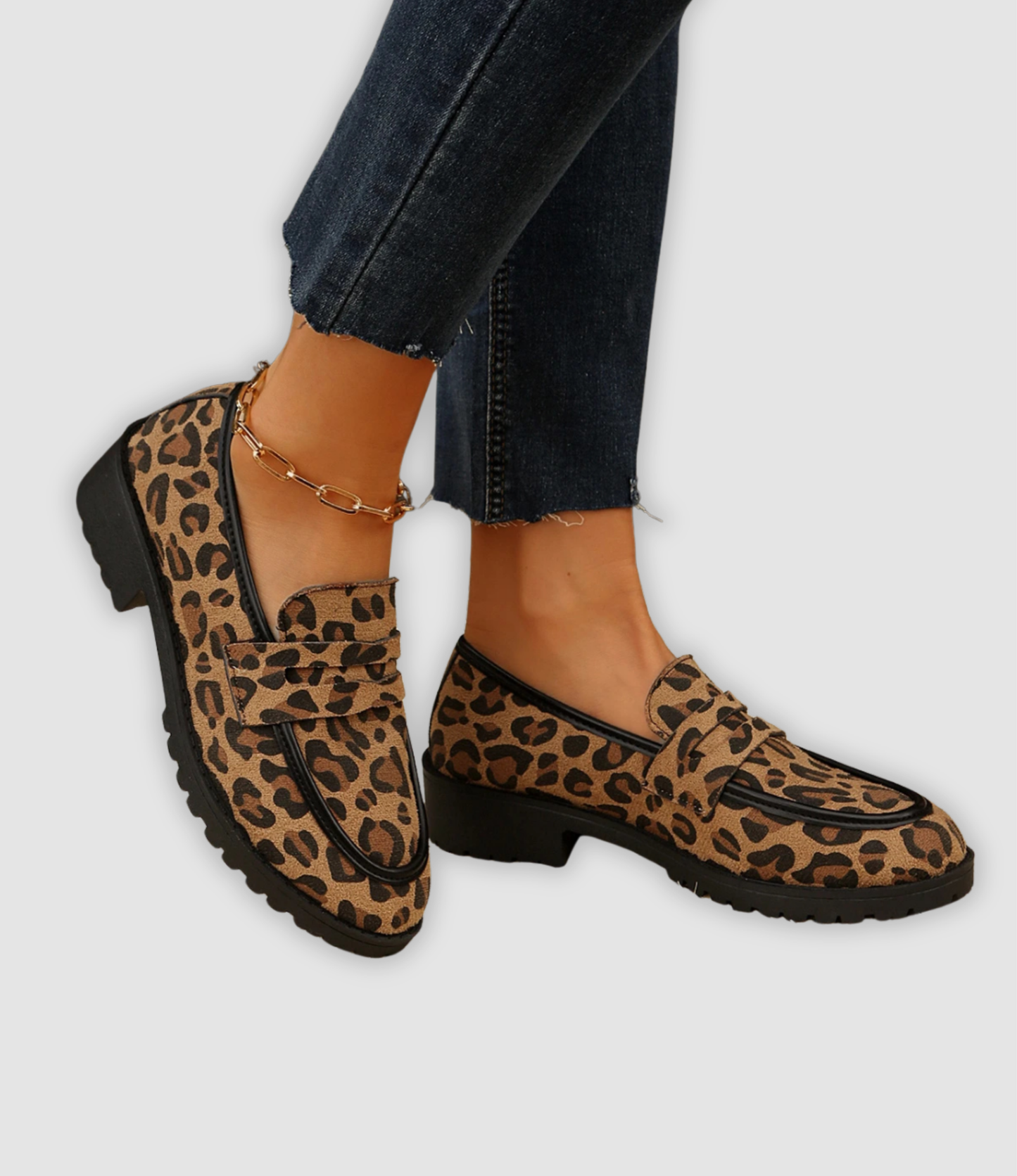 Brianna - Modern platåsneaker med leopardmönster