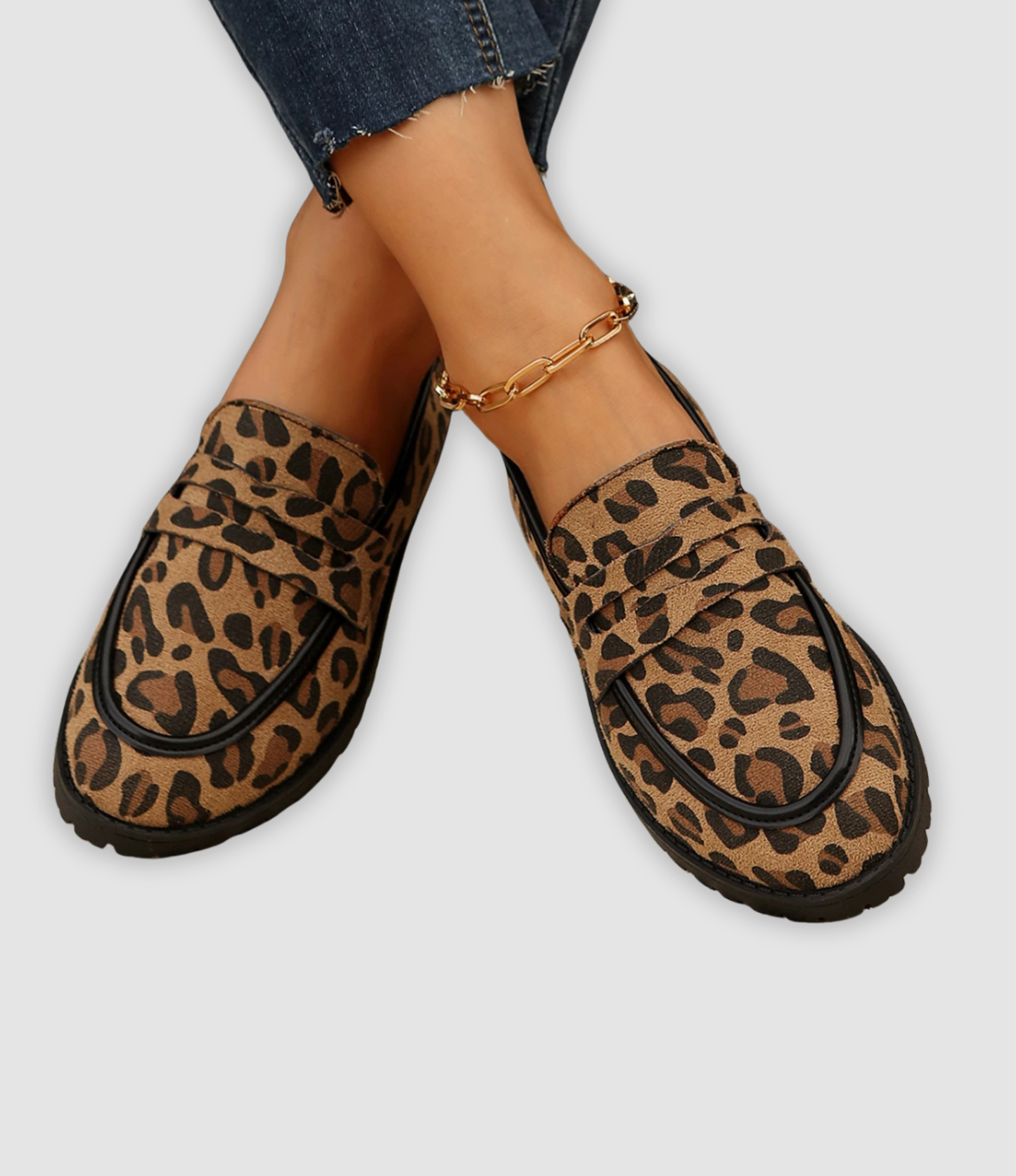 Brianna - Modern platåsneaker med leopardmönster