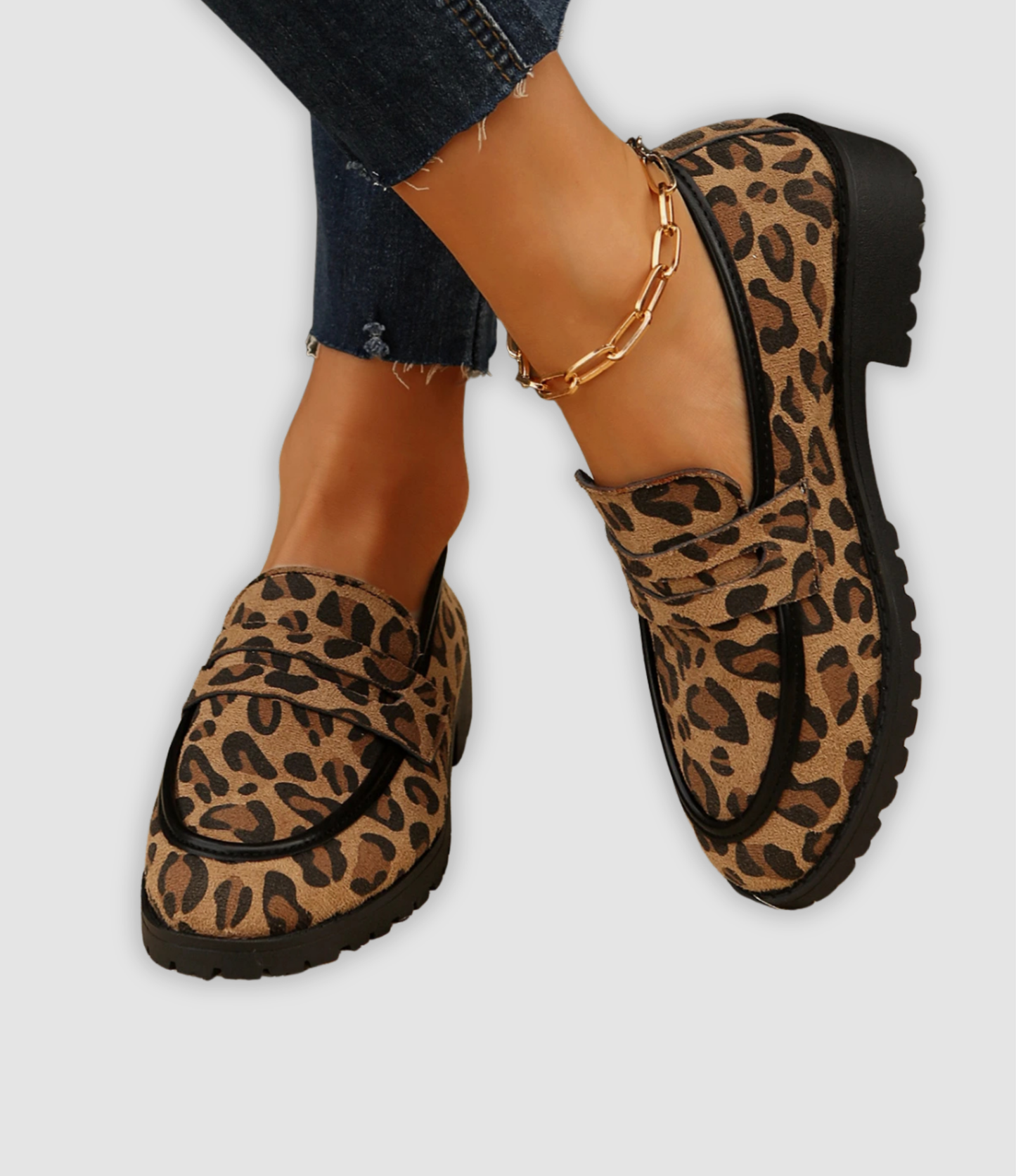 Brianna - Modern platåsneaker med leopardmönster