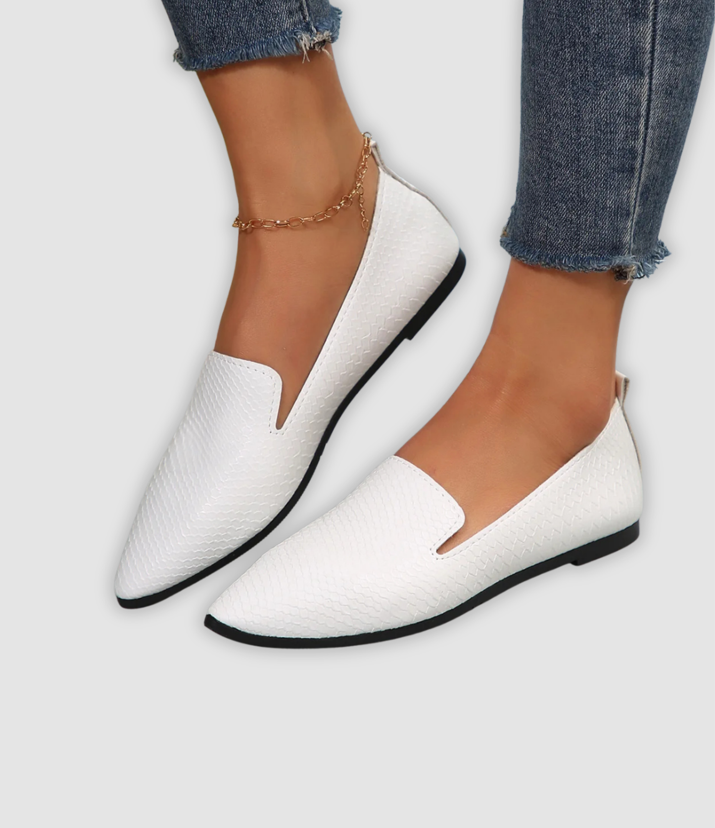 Rowan - Vintage läderloafers med spetsiga Zehenparti-detaljer
