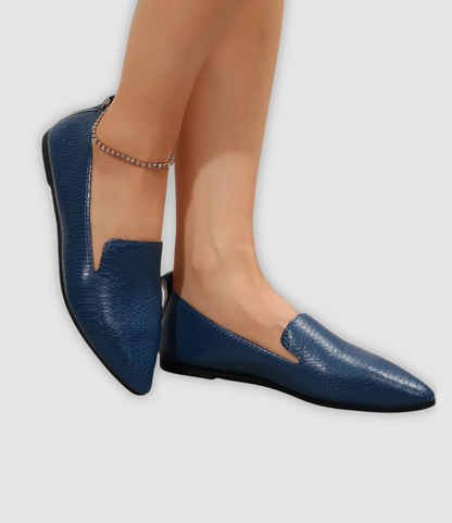 Rowan - Vintage läderloafers med spetsiga Zehenparti-detaljer