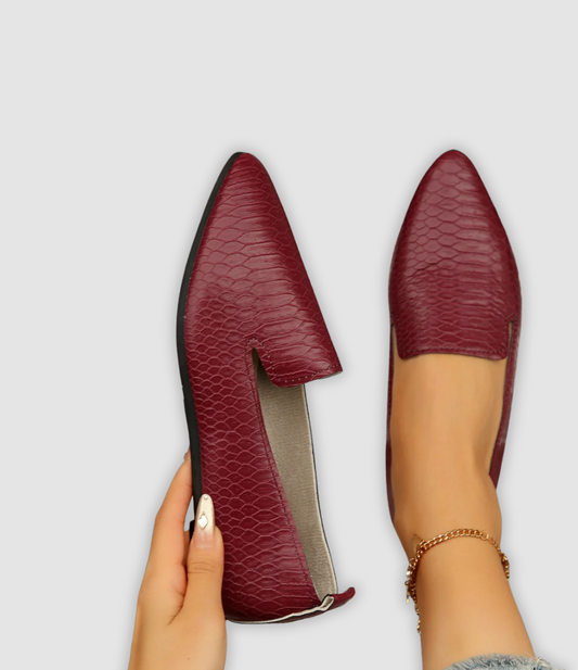 Rowan - Vintage läderloafers med spetsiga Zehenparti-detaljer