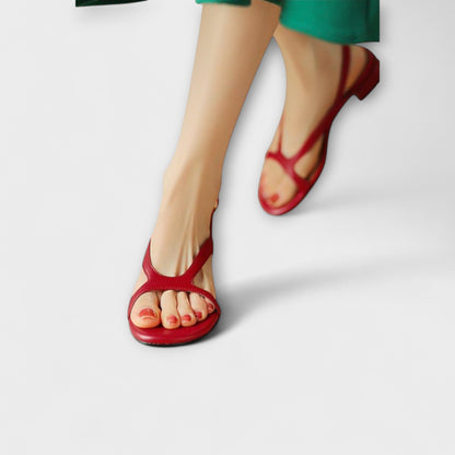 Evelyn - Eleganta Flache Sandaler Minna med Raffinerad Finish