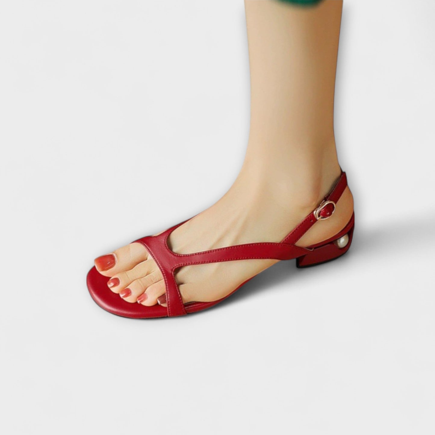 Evelyn - Eleganta Flache Sandaler Minna med Raffinerad Finish