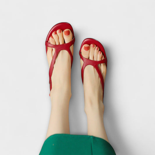 Evelyn - Eleganta Flache Sandaler Minna med Raffinerad Finish