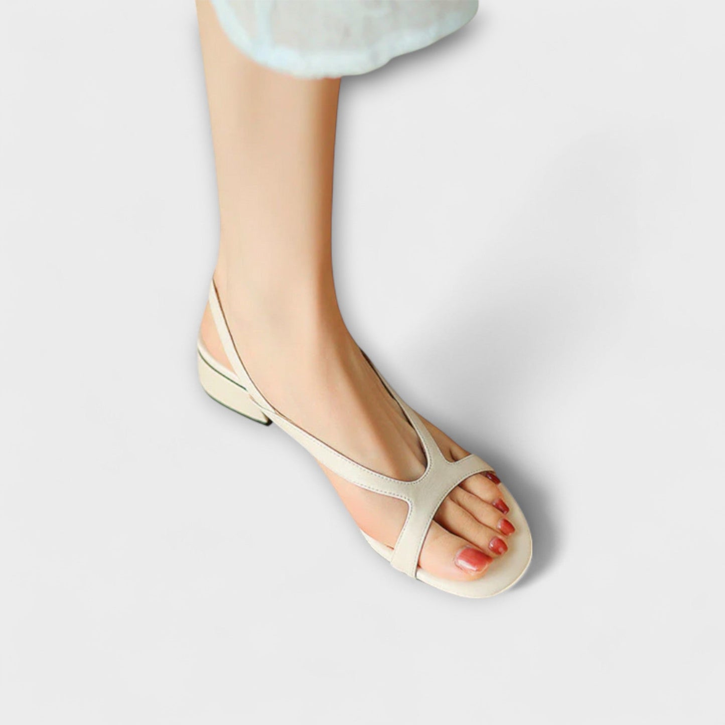 Evelyn - Eleganta Flache Sandaler Minna med Raffinerad Finish