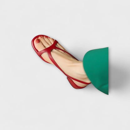 Evelyn - Eleganta Flache Sandaler Minna med Raffinerad Finish