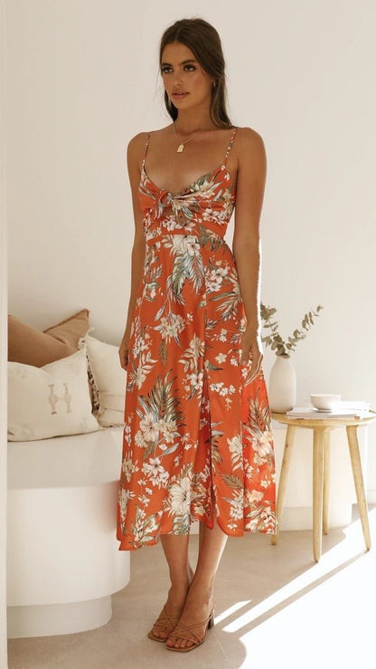 Flora | Romantisk midiklänning med blommönster 