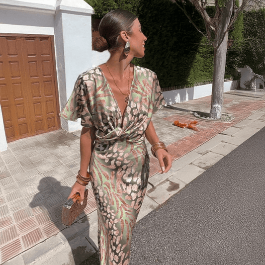 Genua | Elegant klänning med drapering