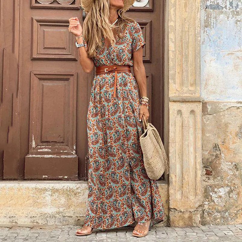 Liora | Maxiklänning i Ibiza i hippiestil + GRATIS bälte