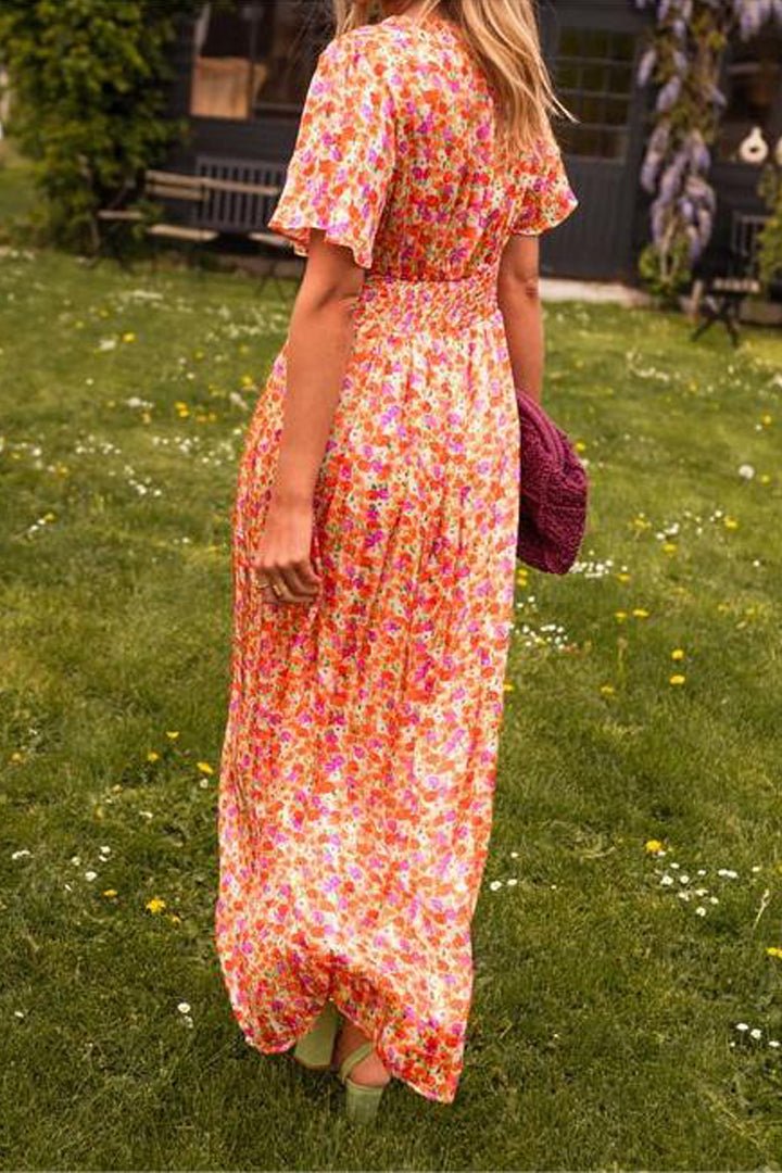 Pauline™ | Lång klänning med blommor