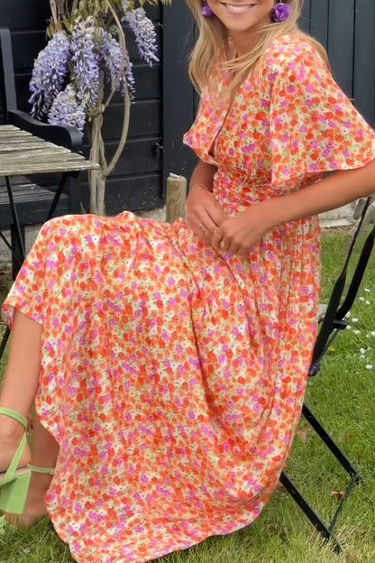 Pauline™ | Lång klänning med blommor