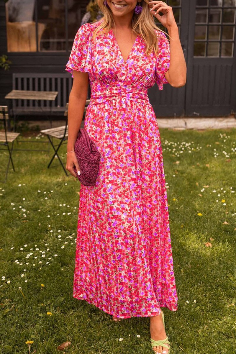 Pauline™ | Lång klänning med blommor