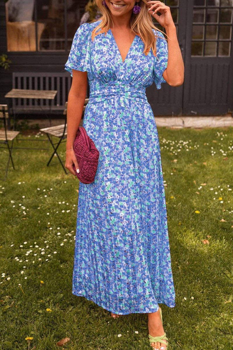 Pauline™ | Lång klänning med blommor